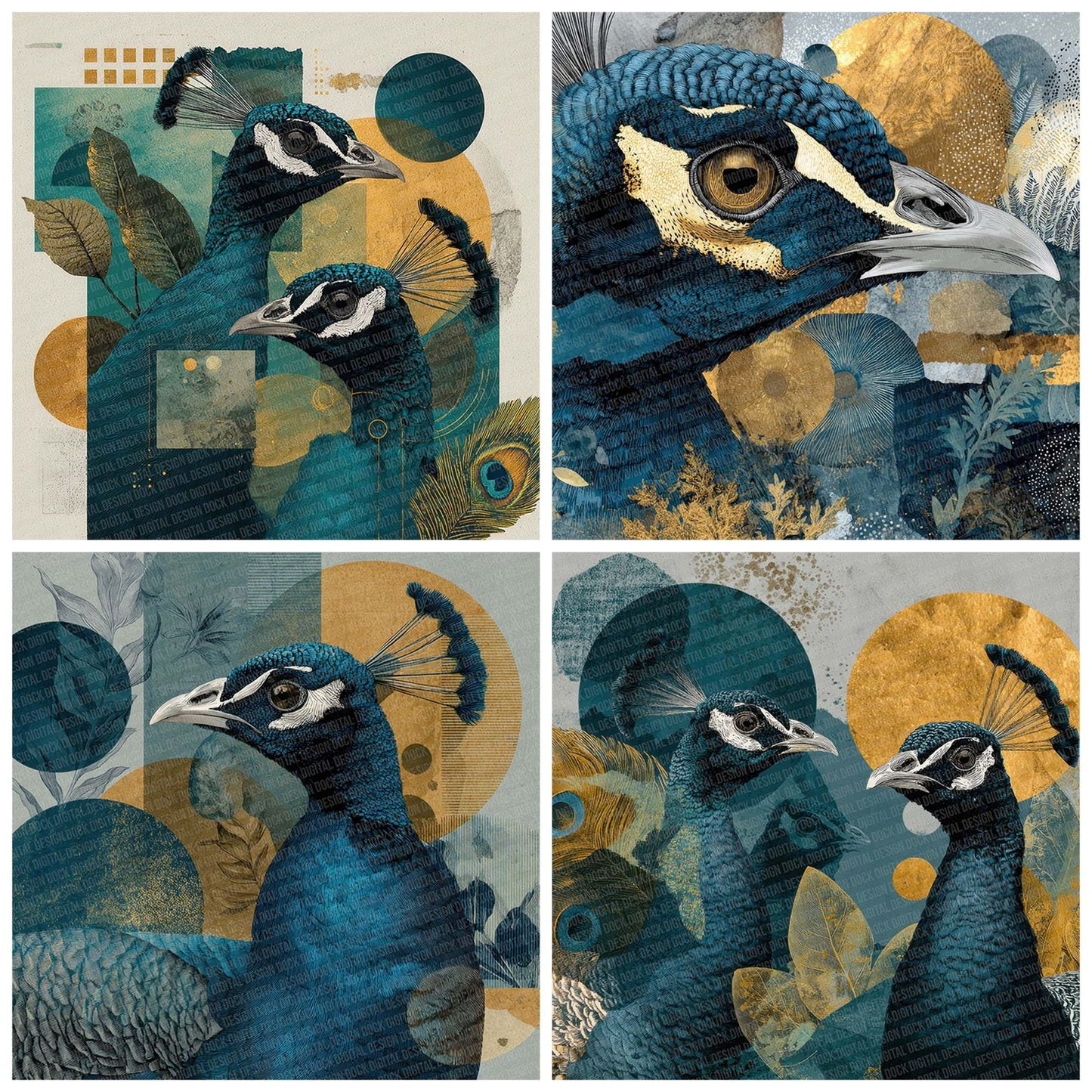 Peacock Jewel Moodboard Digital Paper Pack (DDD002963)