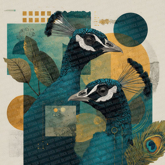 Peacock Jewel Moodboard Digital Paper Pack (DDD002963)