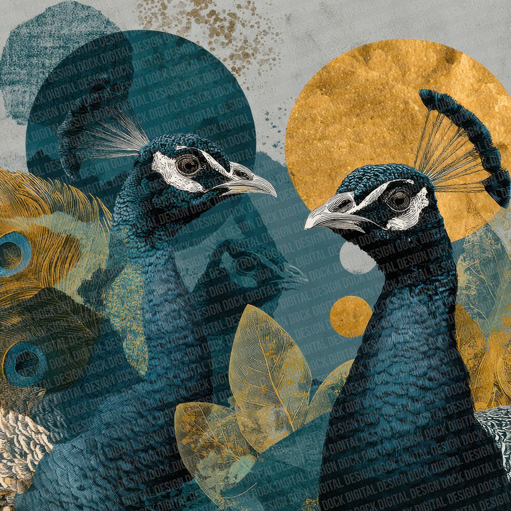 Peacock Jewel Moodboard Digital Paper Pack (DDD002963)