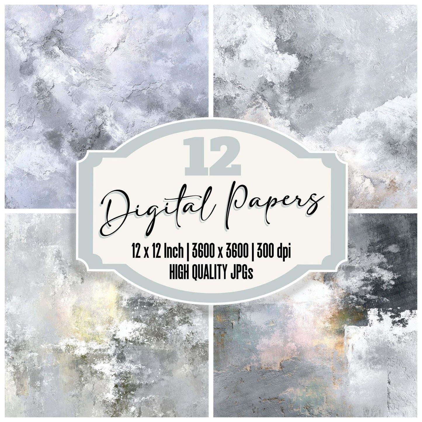 Pearl Drift Winter Background Digital Paper Pack (DDD002967)
