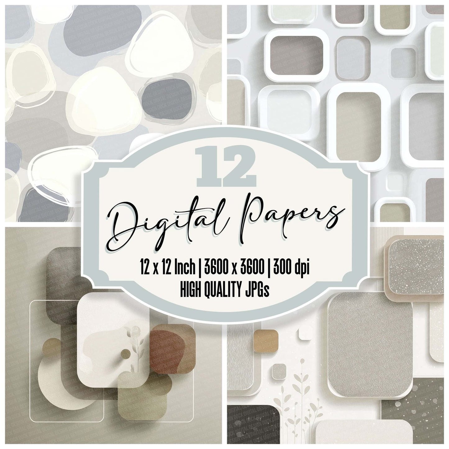 Pebble Fog Background Digital Paper Pack (DDD002969)