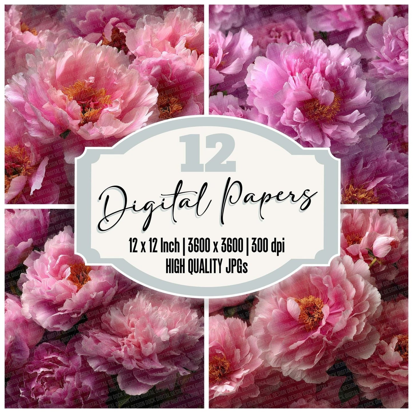 Peony Overhead Fill Digital Paper Pack (DDD002973)