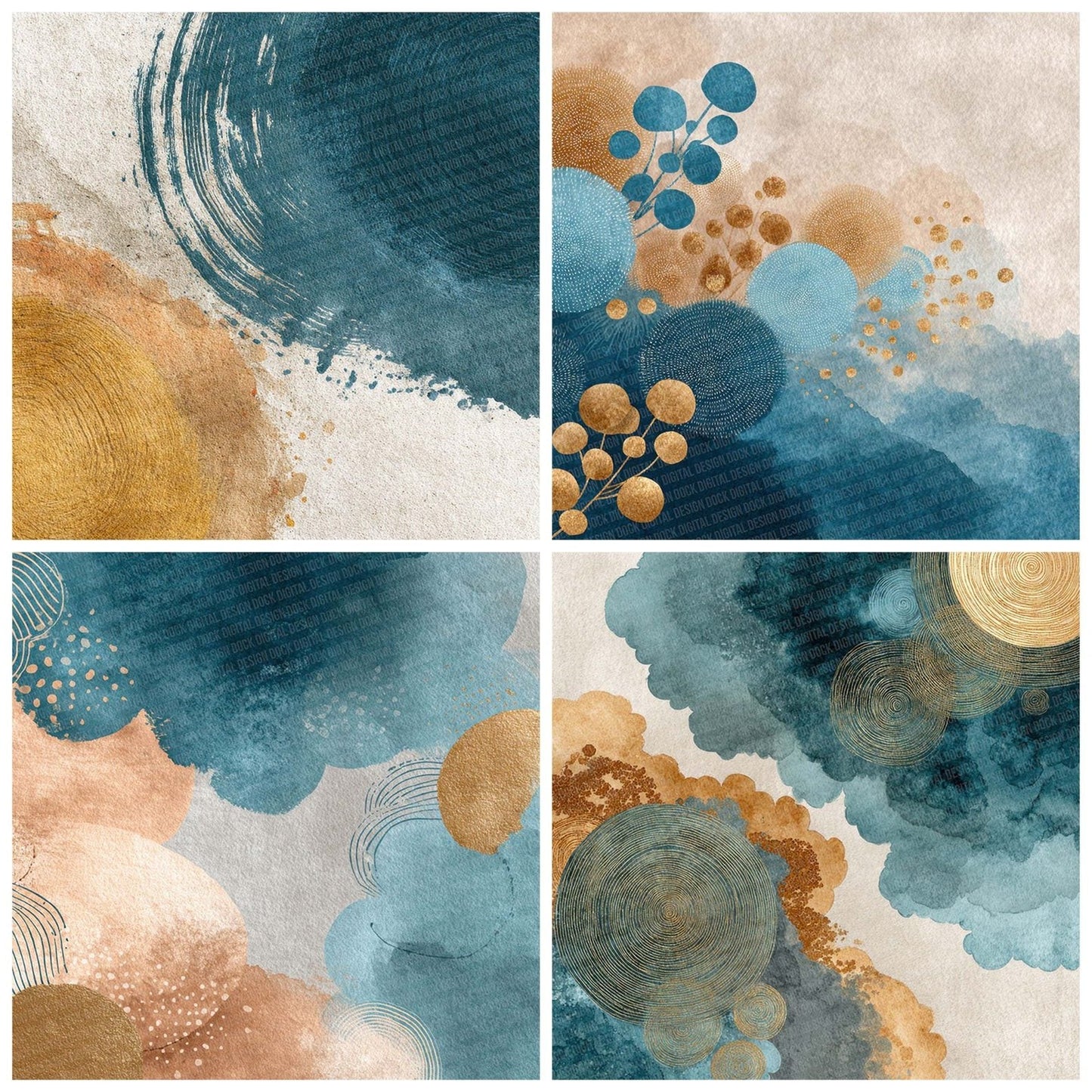 Petrol Latte Blend Digital Paper Pack (DDD002982)