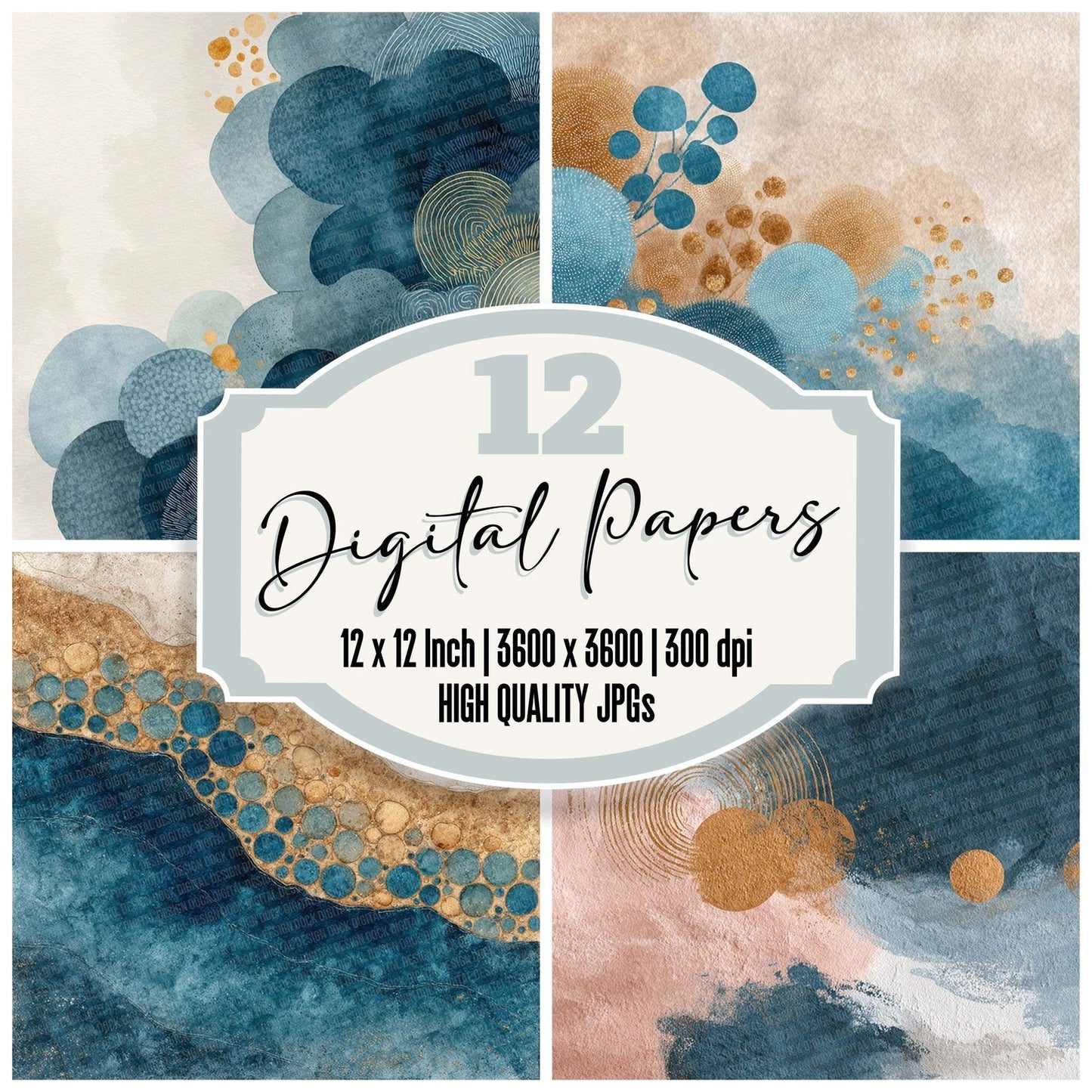 Petrol Latte Blend Digital Paper Pack (DDD002982)