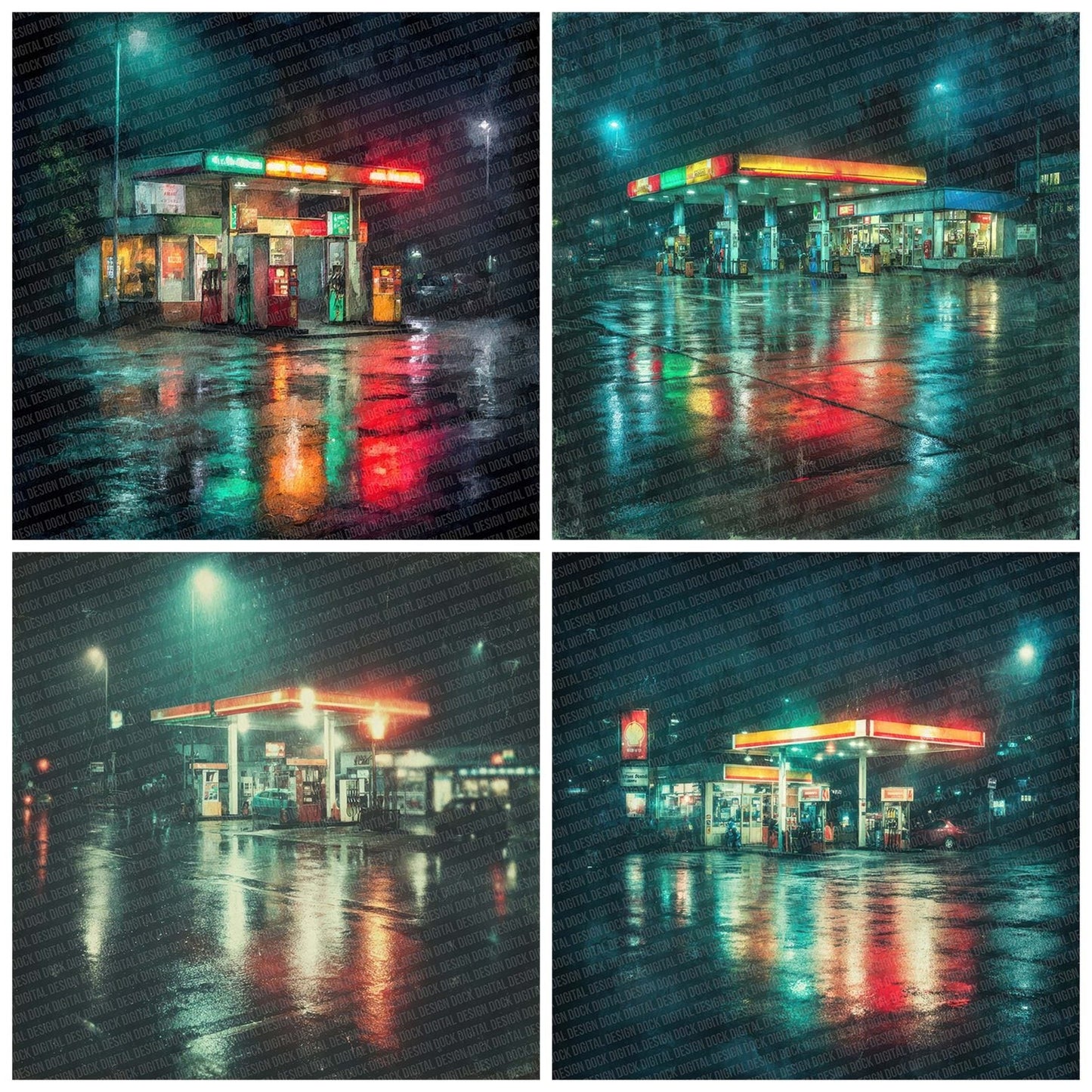 Petrol Night Neon Digital Paper Pack (DDD002983)