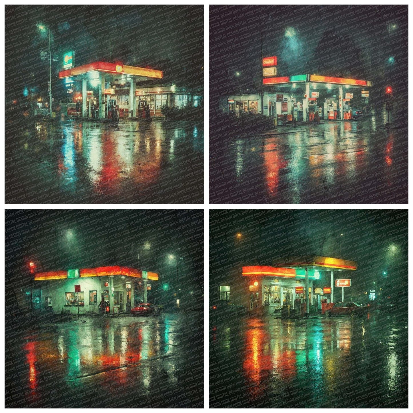 Petrol Night Neon Digital Paper Pack (DDD002983)