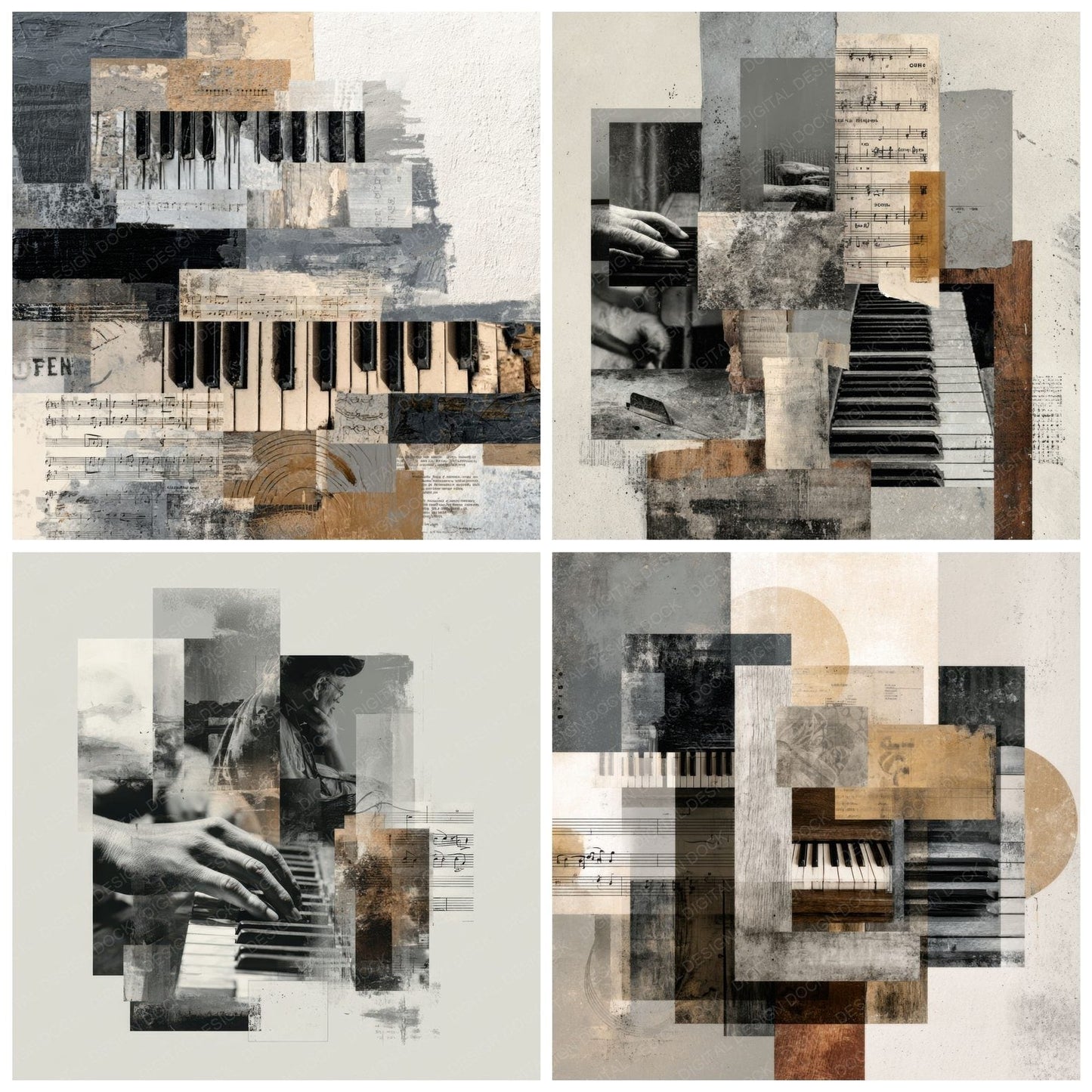 Piano Practice Moodboard Digital Paper Pack (DDD000015)