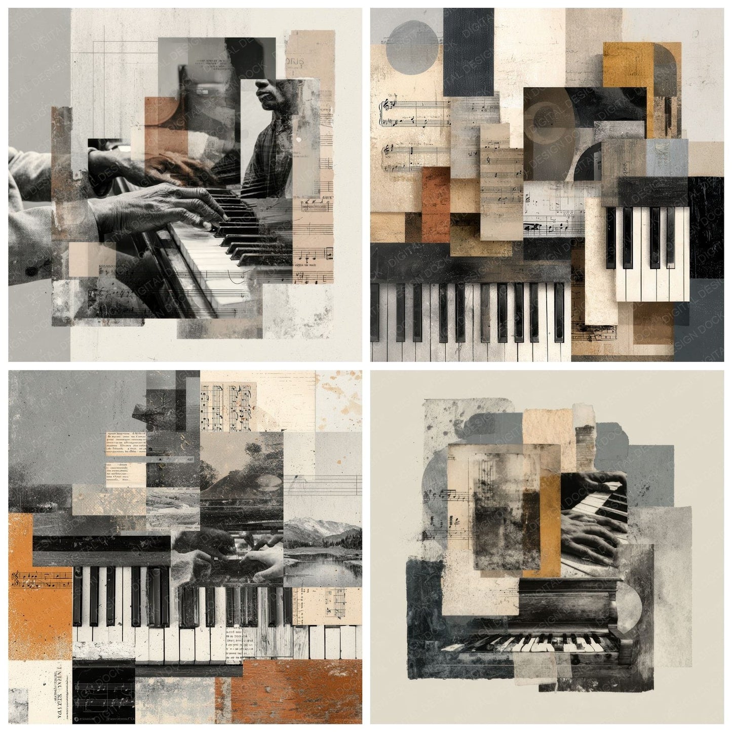 Piano Practice Moodboard Digital Paper Pack (DDD000015)