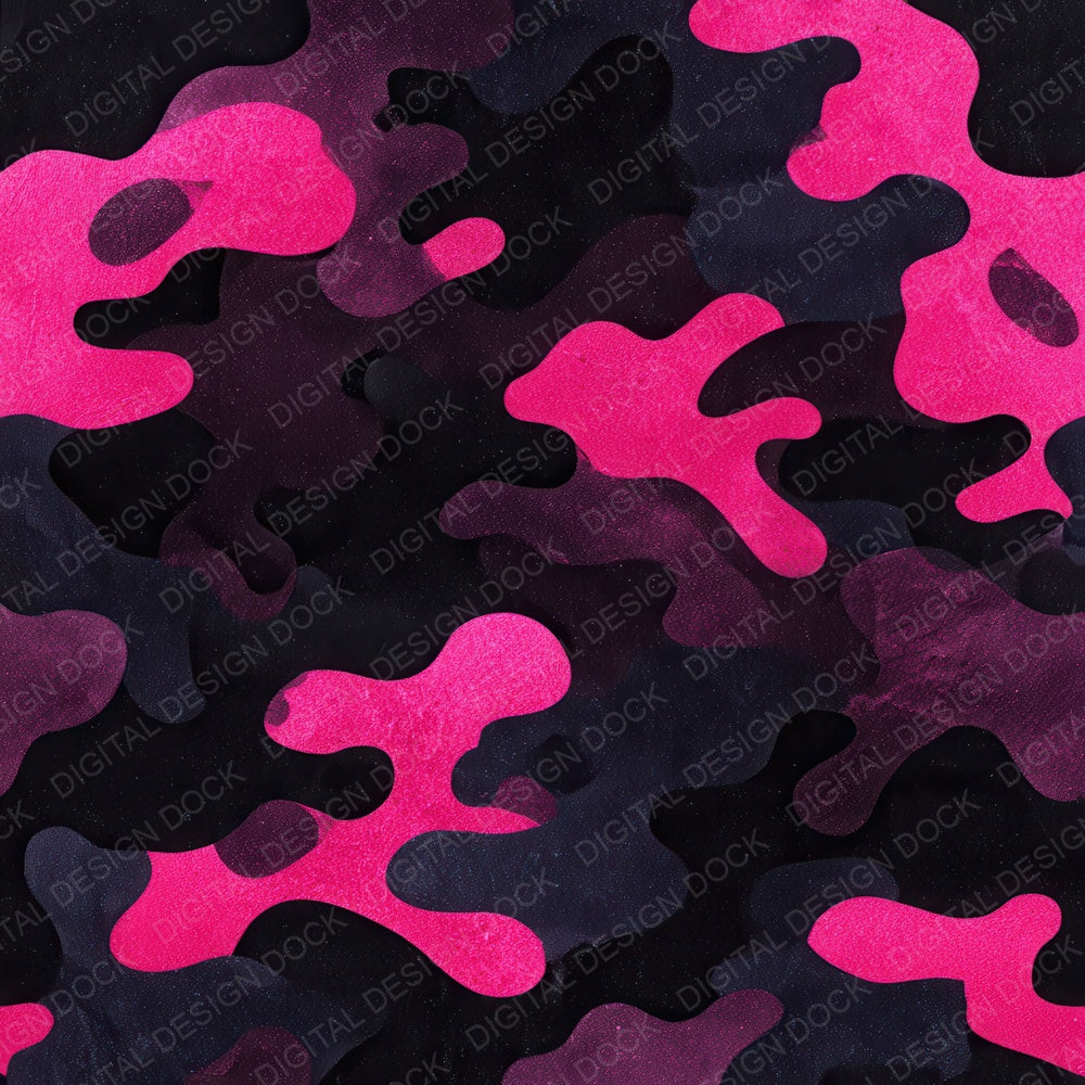 Pink Black Camo Pattern Digital Paper Pack (DDD008377)