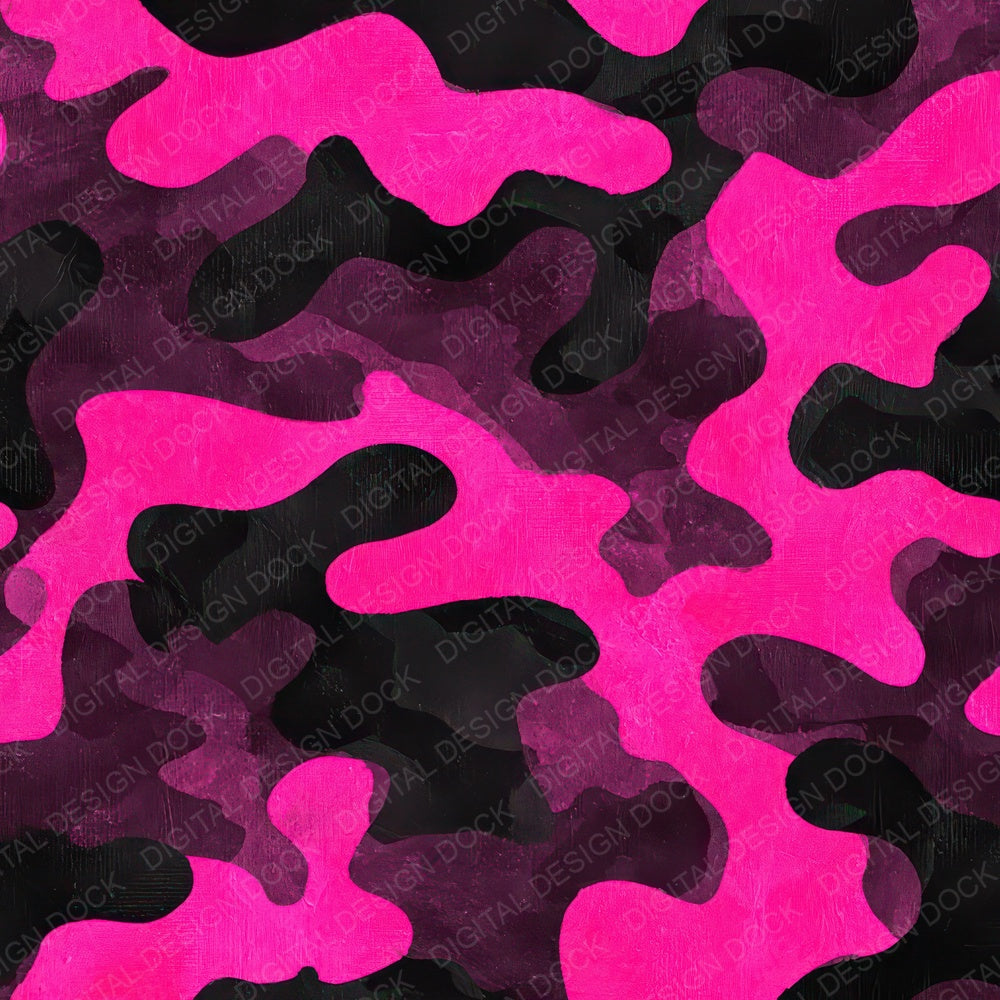 Pink Black Camo Pattern Digital Paper Pack (DDD008377)