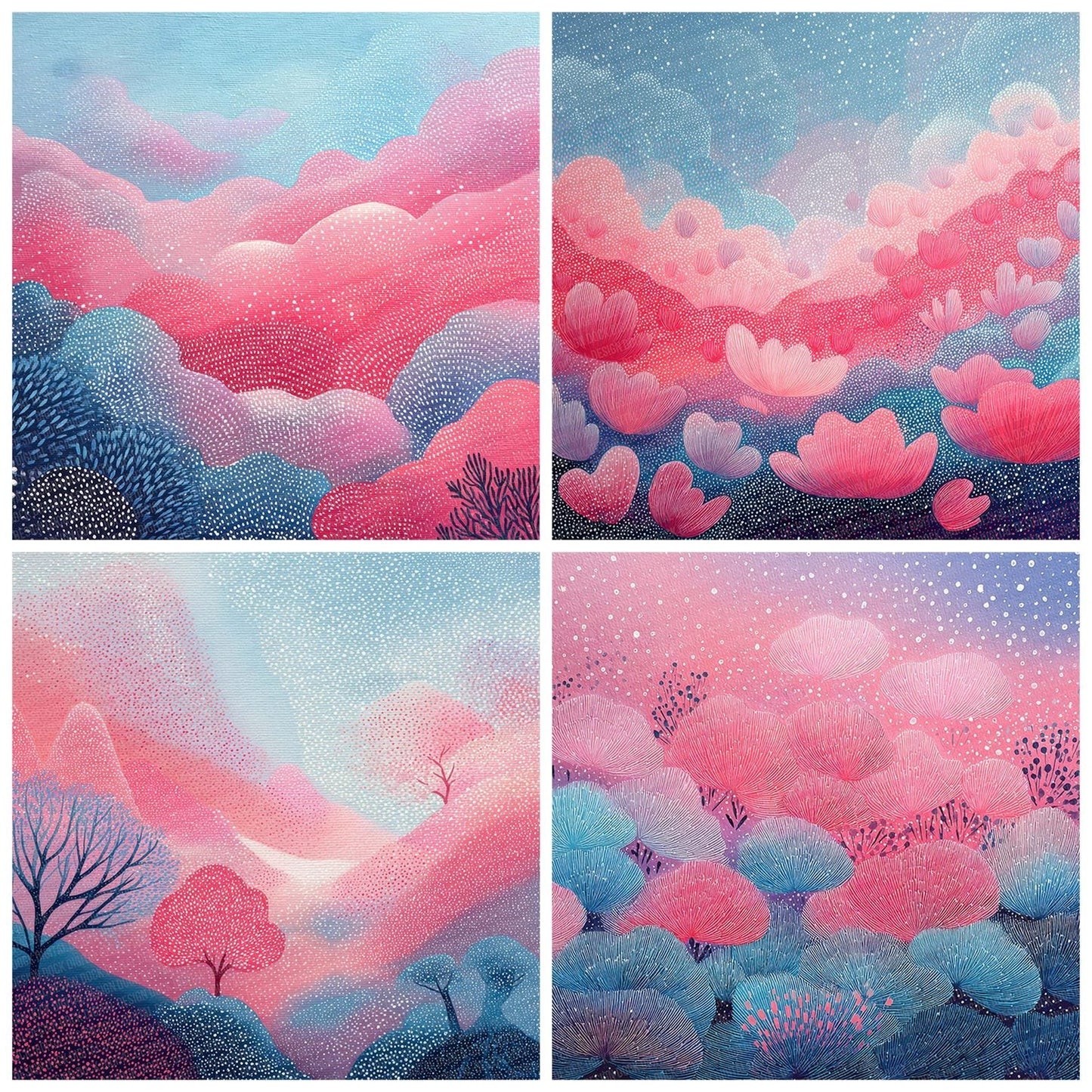 Pink Blue Dreamscape Digital Paper Pack (DDD002996)