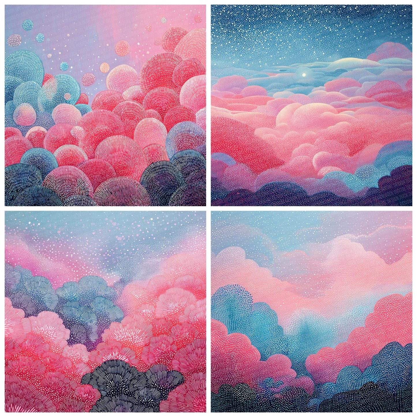 Pink Blue Dreamscape Digital Paper Pack (DDD002996)