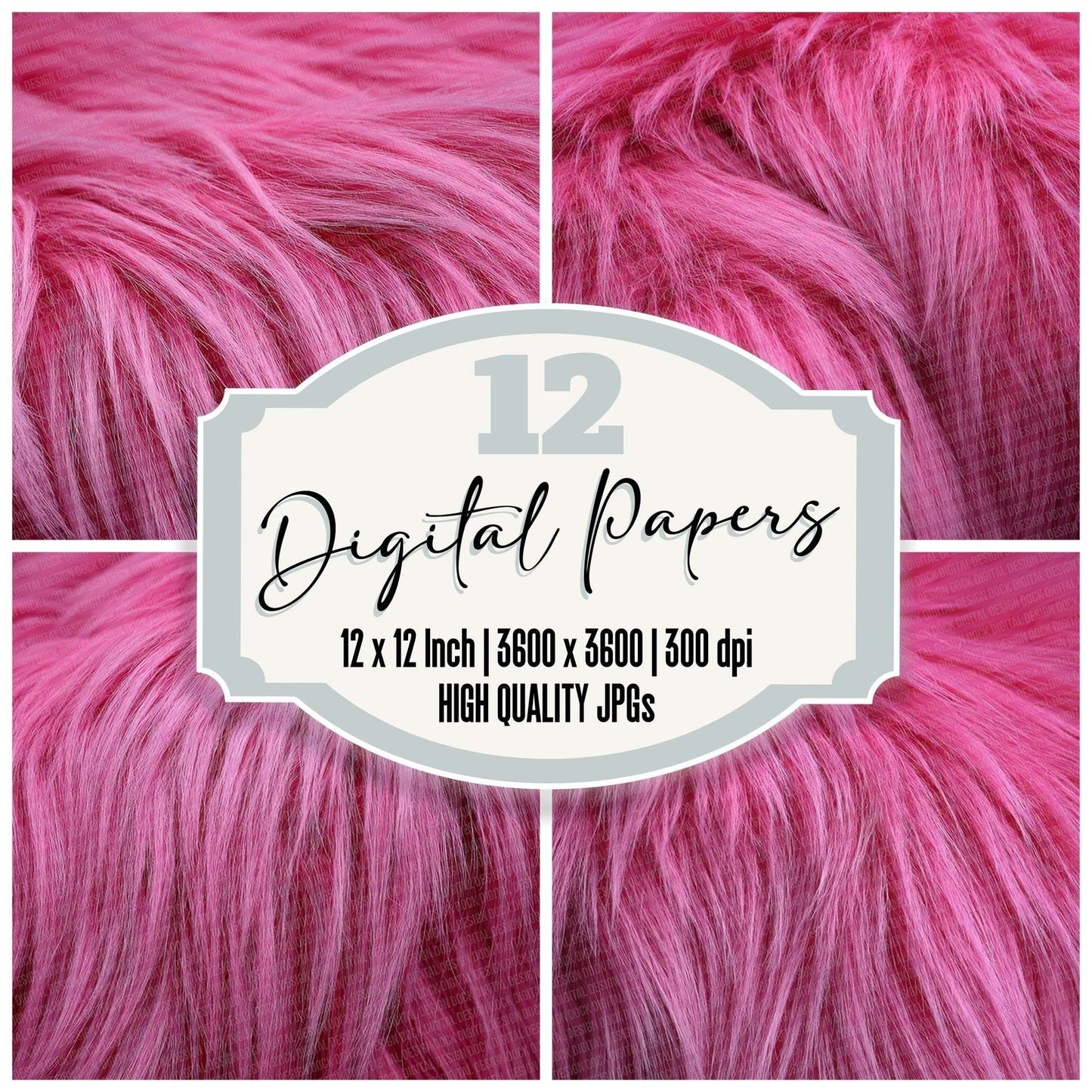 Pink Faux Fur Digital Paper Pack (DDD002998)