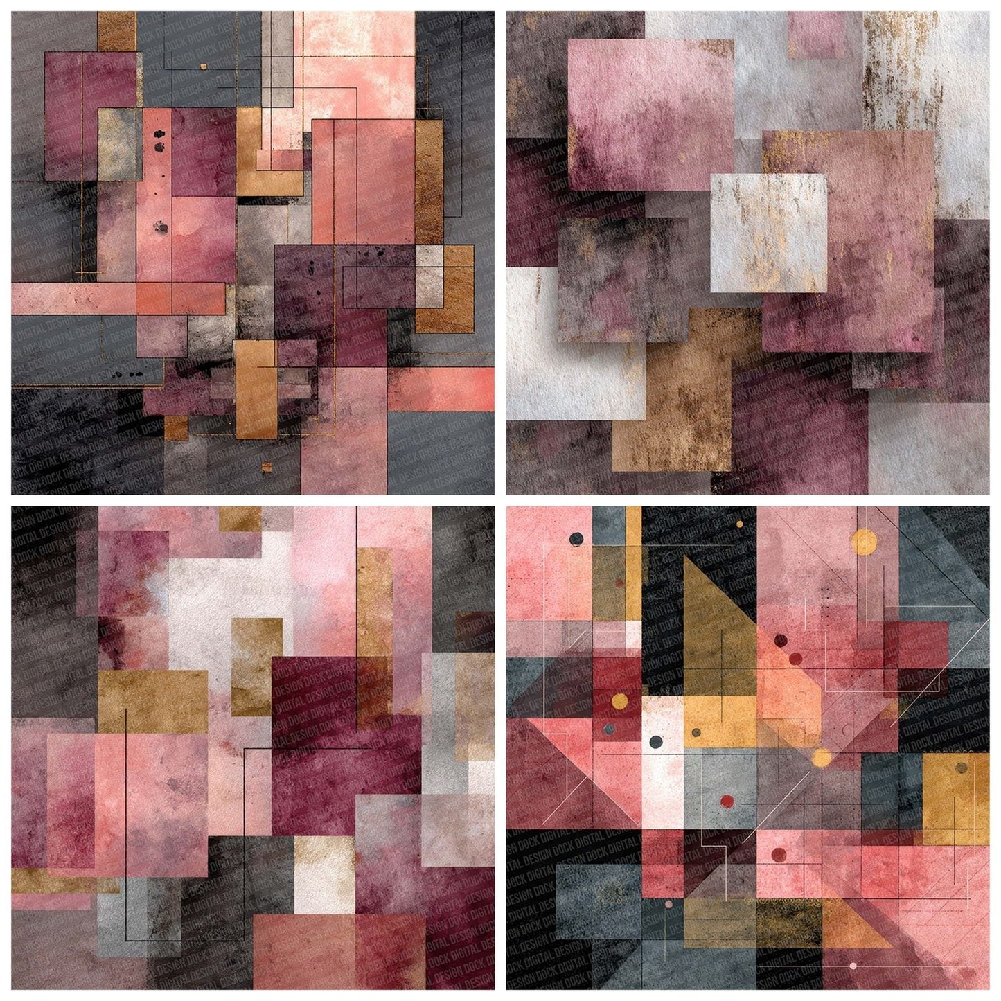 Pink Ochre Klee Digital Paper Pack (DDD007703)