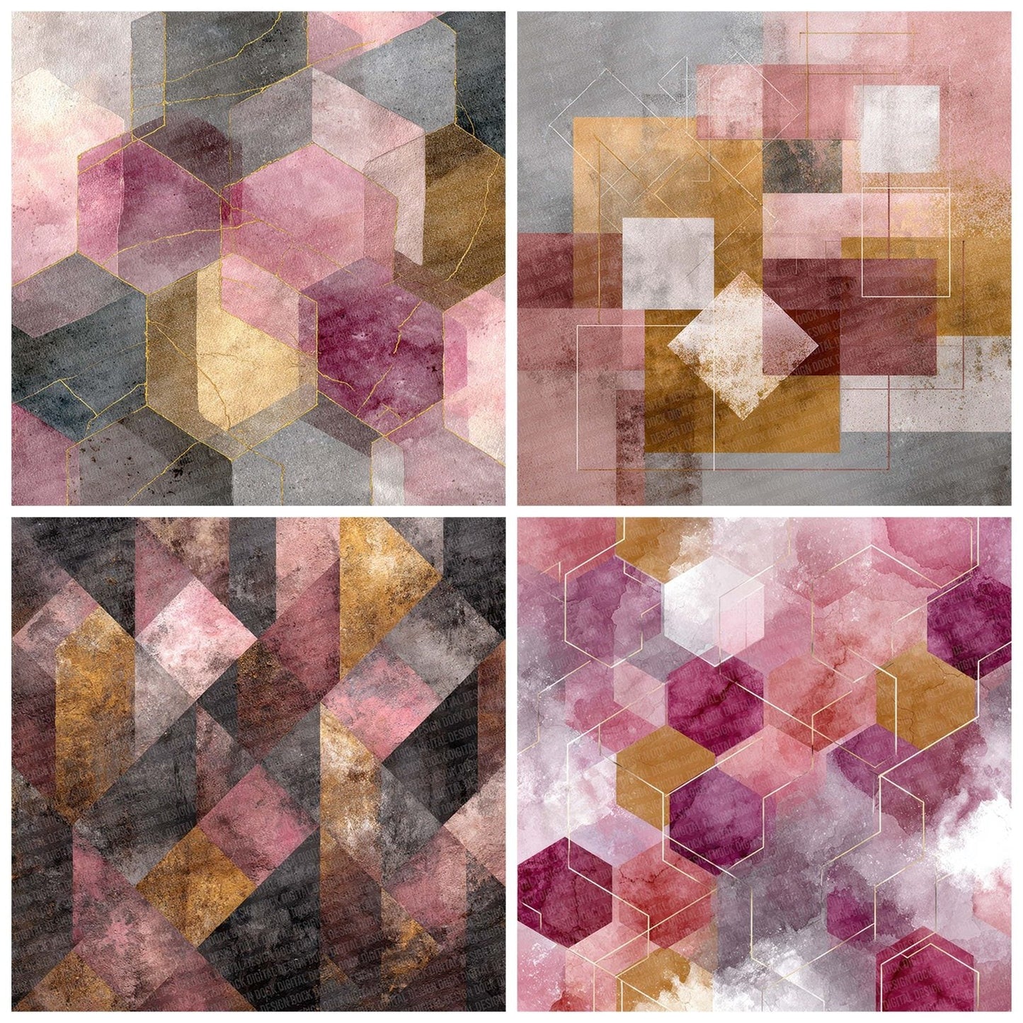Pink Ochre Klee Digital Paper Pack (DDD007703)