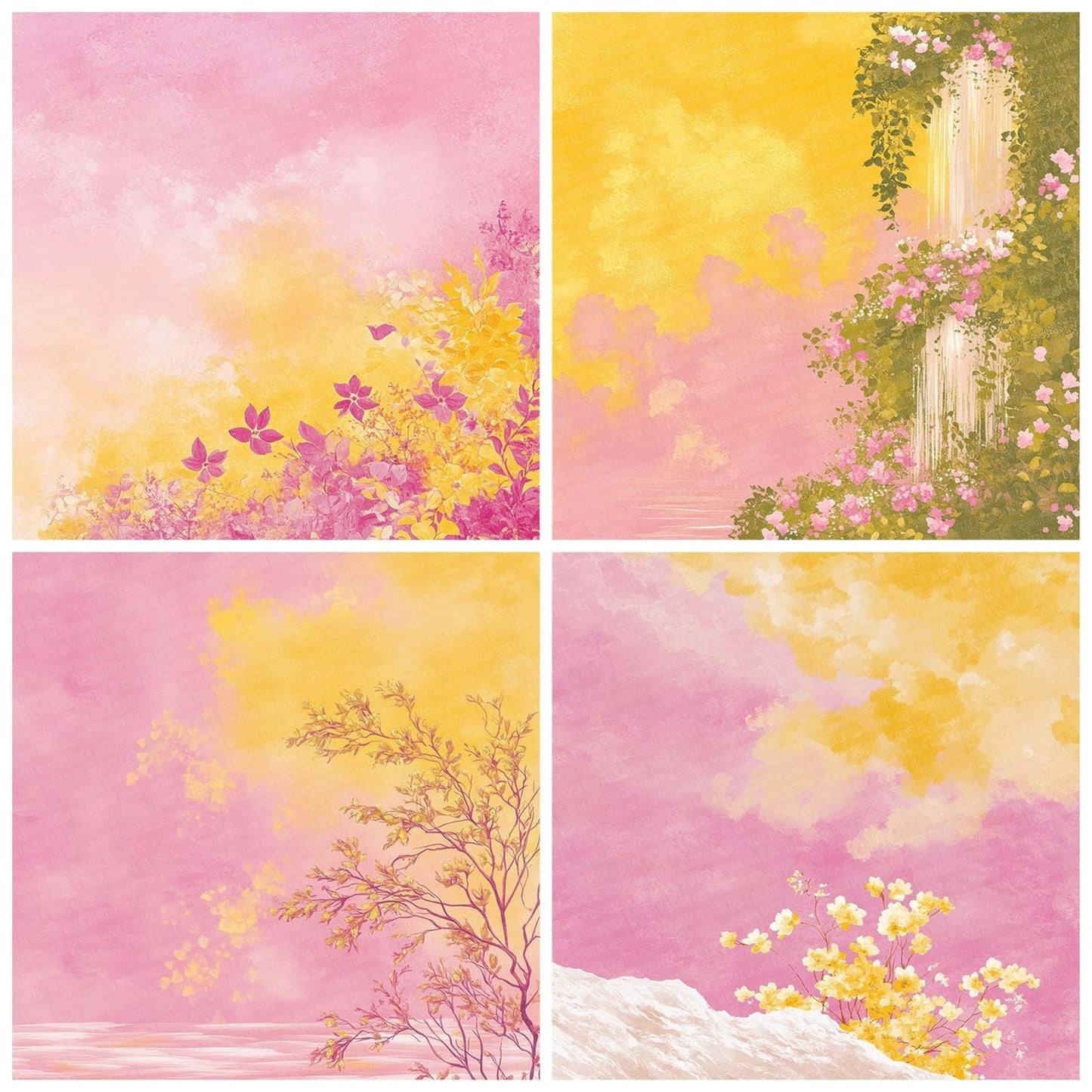 Pink Yellow Breeze Digital Paper Pack (DDD003010)