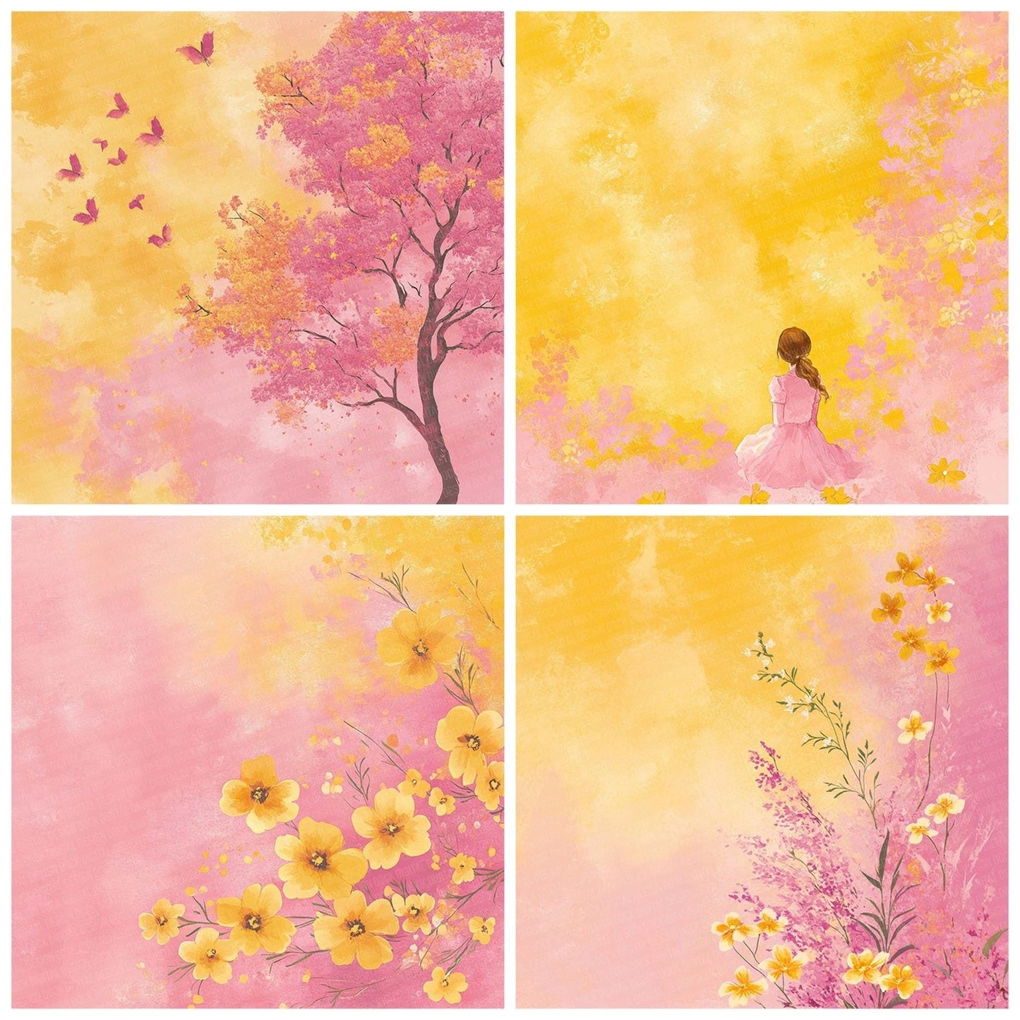 Pink Yellow Breeze Digital Paper Pack (DDD003010)
