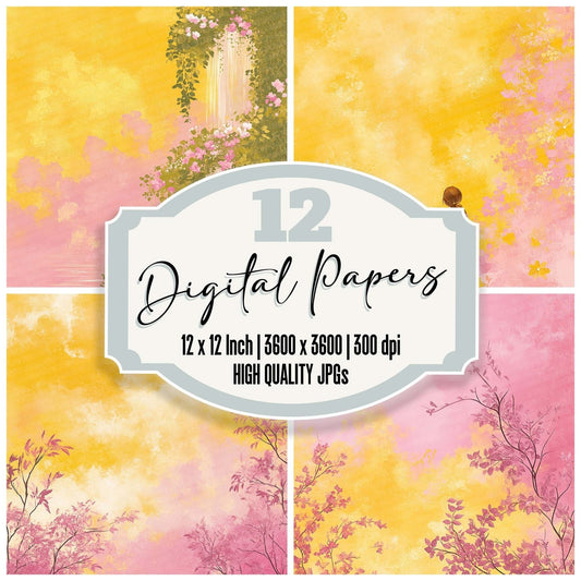 Pink Yellow Breeze Digital Paper Pack (DDD003010)