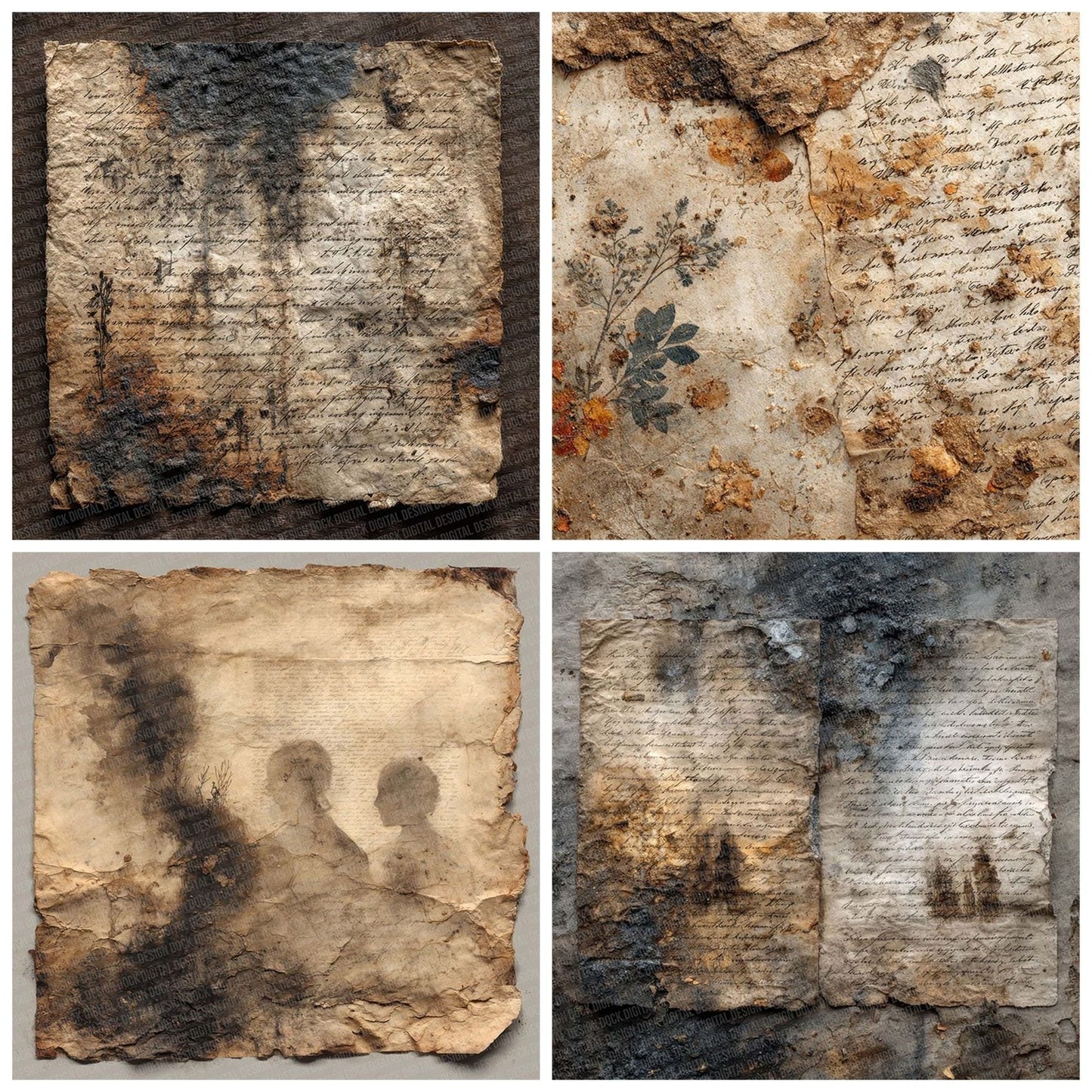 Plague Parchment Dark Digital Paper Pack (DDD003015)