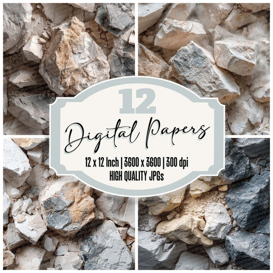 Plaster Rubble Texture Digital Paper Pack (DDD003023)