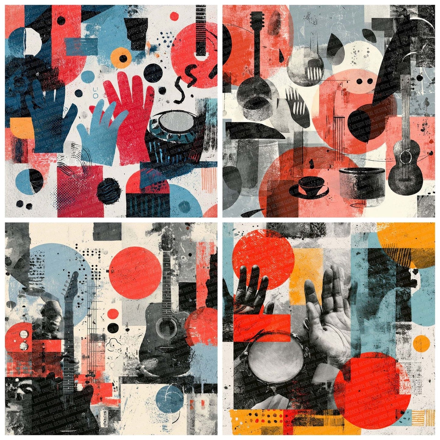 Playful Music Moodboard Digital Paper Pack (DDD003026)