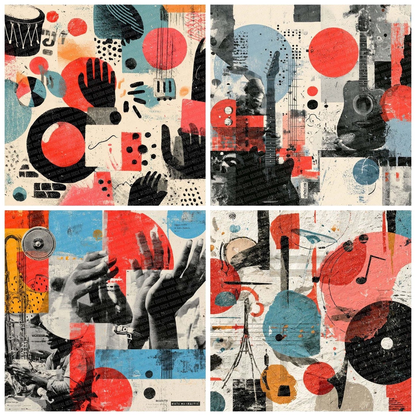 Playful Music Moodboard Digital Paper Pack (DDD003026)