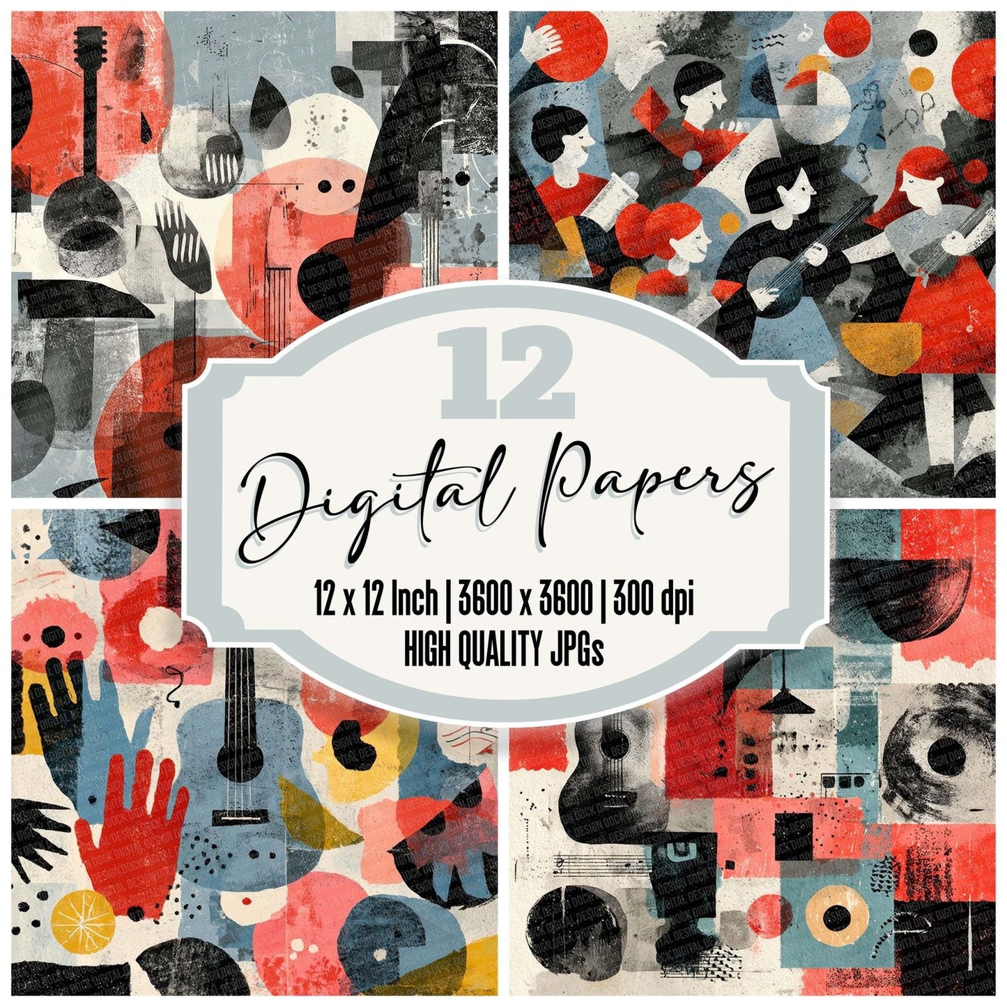 Playful Music Moodboard Digital Paper Pack (DDD003026)