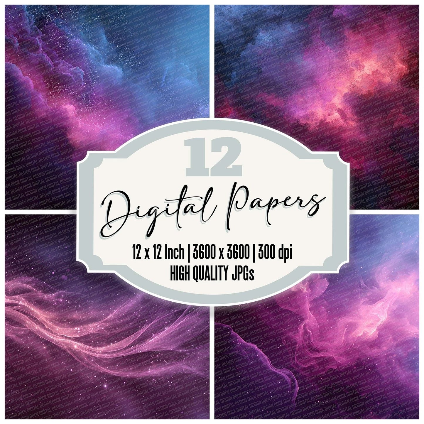 Plum Haze Abstract Digital Paper Pack (DDD003029)