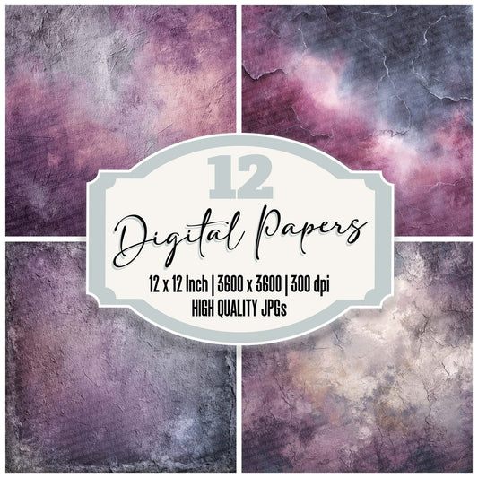 Plum Steel Velvet Digital Paper Pack (DDD003032)