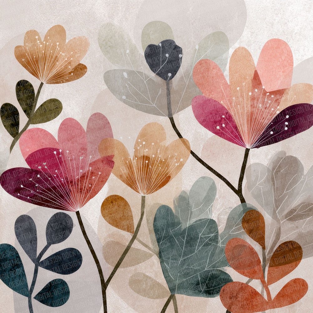 Poetic Botanical Abstract Digital Paper Pack (DDD003034)