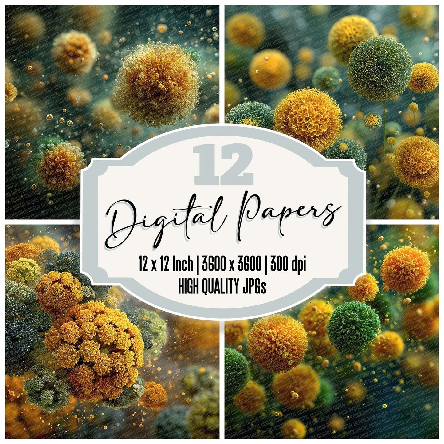 Pollen Burst Texture Digital Paper Pack (DDD003038)