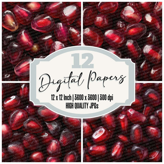 Pomegranate Seed Overhead Fill Digital Paper Pack (DDD003041)