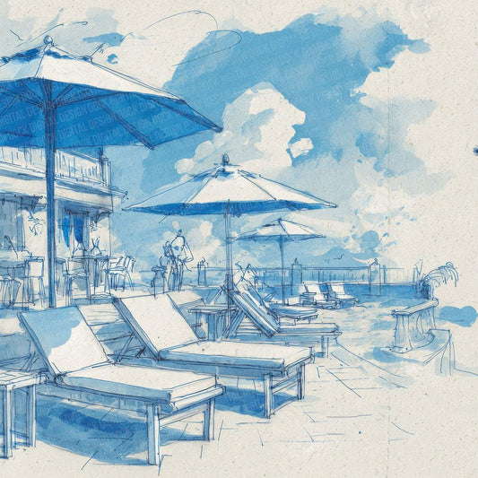 Poolside Travel Line Wash Digital Paper Pack (DDD003042)