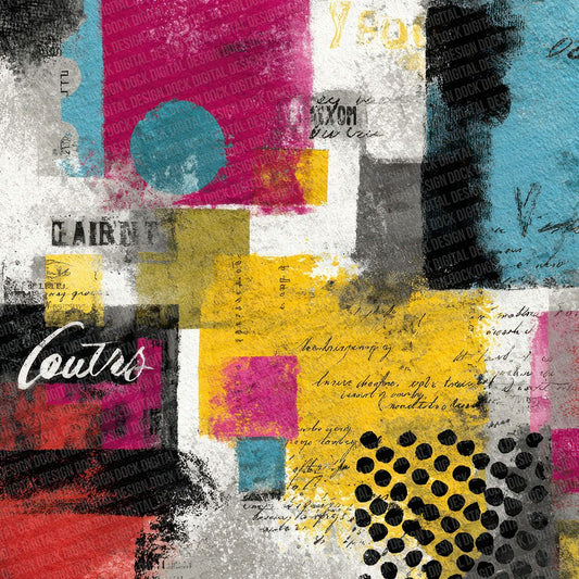 Pop Block Art Layers Script Digital Paper Pack (DDD003045)