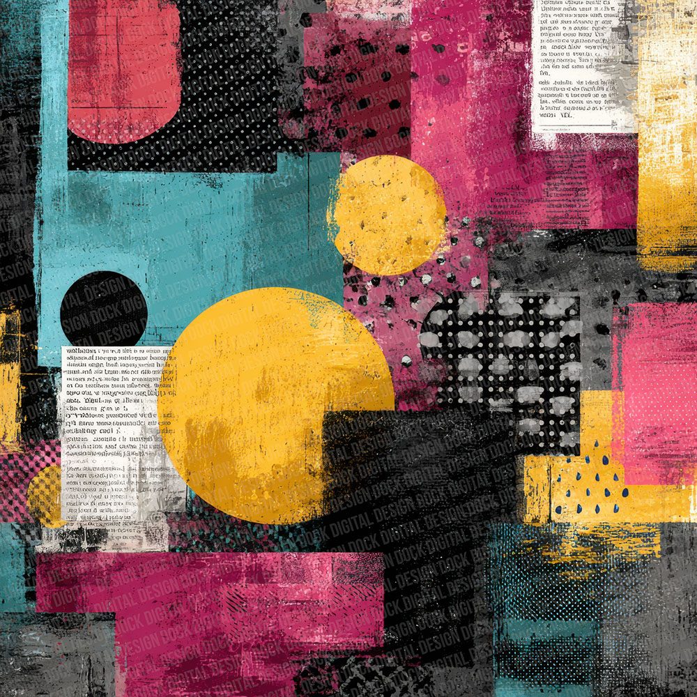 Pop Block Art Layers Script Digital Paper Pack (DDD003045)