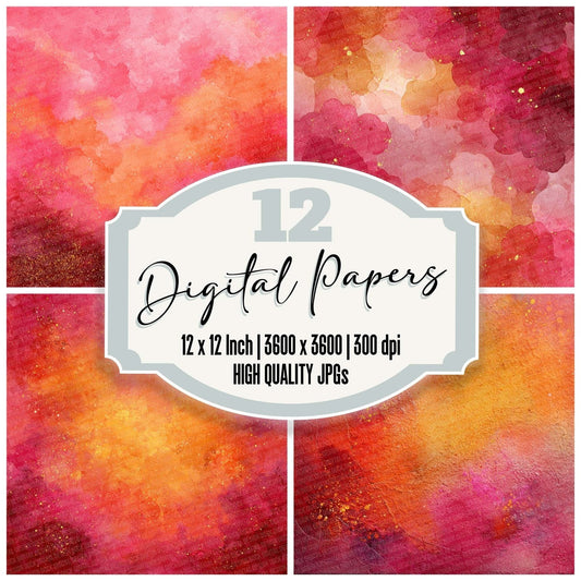 Poppy Apricot Heat Digital Paper Pack (DDD003047)
