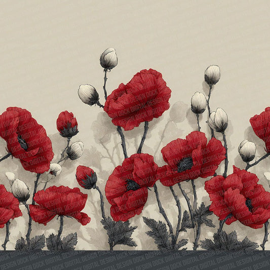 Poppy Remembrance Border Digital Paper Pack (DDD003050)