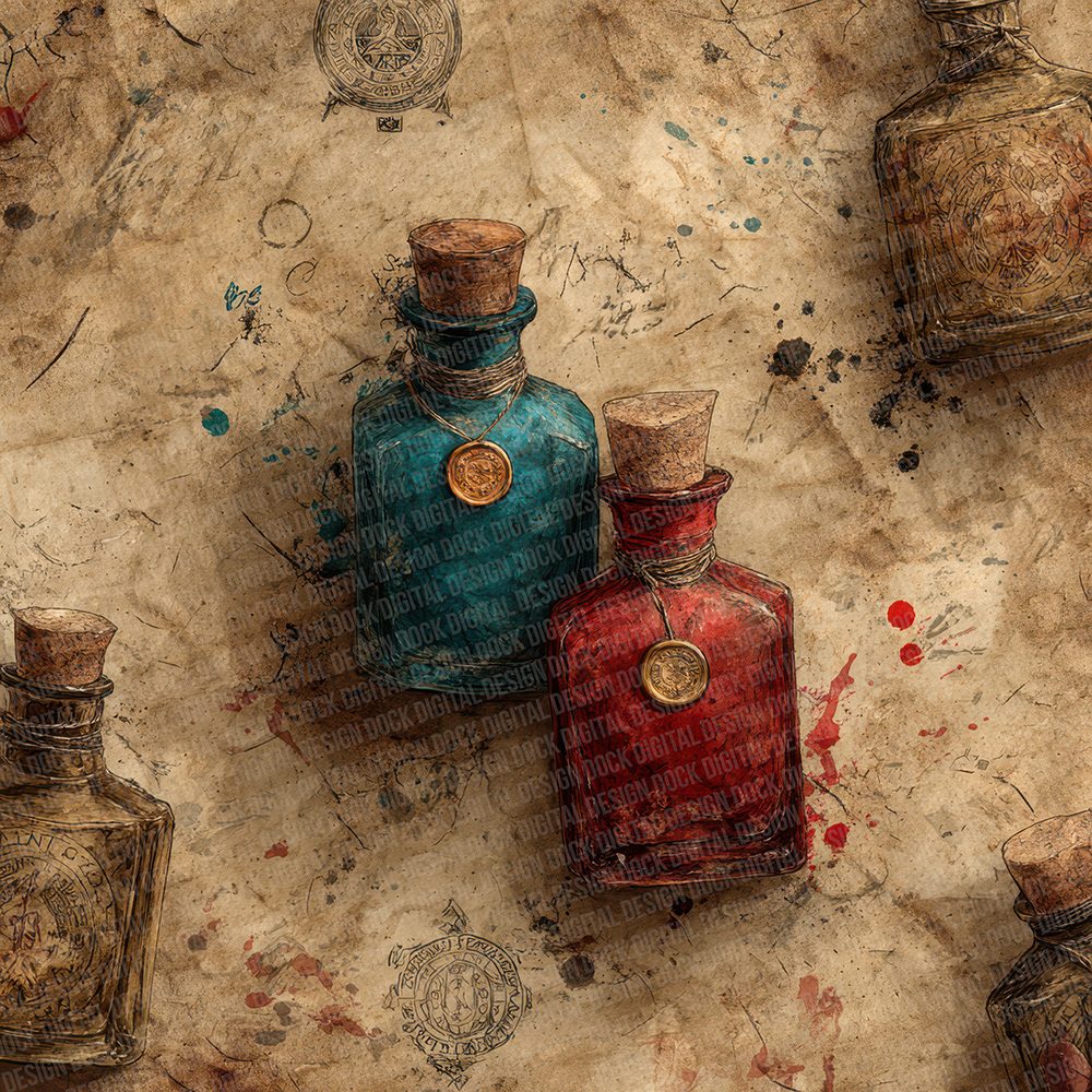 Potion Sigil Parchment Digital Paper Pack (DDD007707)