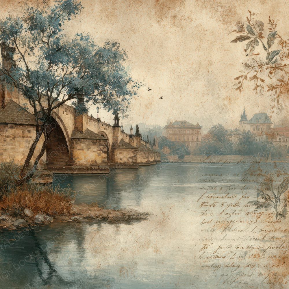 Prague Charm Charles Bridge Digital Paper Pack (DDD007783)