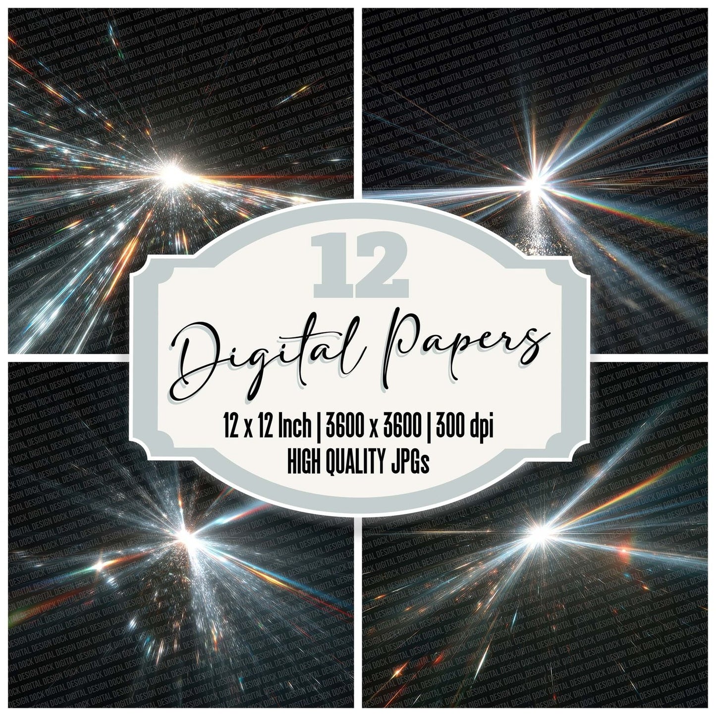 Prism Burst Streak Digital Paper Pack (DDD003074)