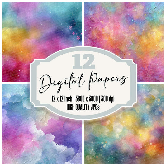 Prismatic Light Watercolour Wash Digital Paper Pack (DDD003080)