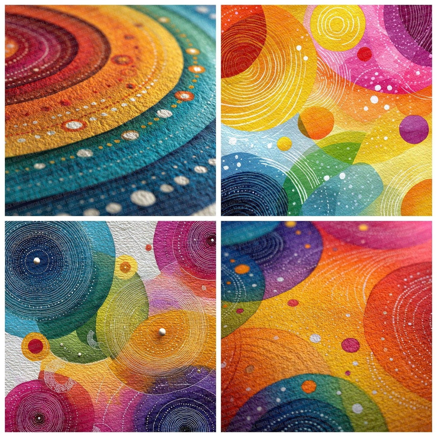 Psychedelic Dots Flow Digital Paper Pack (DDD003087)
