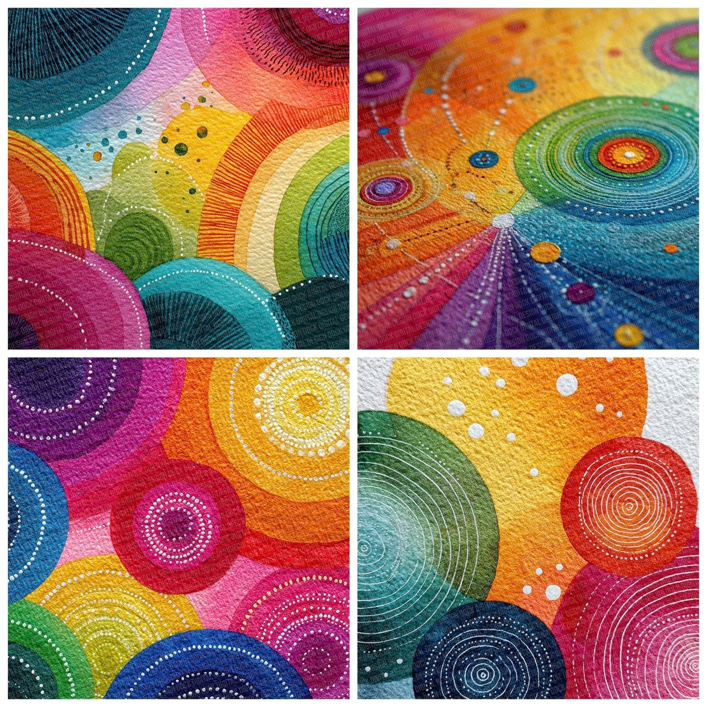 Psychedelic Dots Flow Digital Paper Pack (DDD003087)