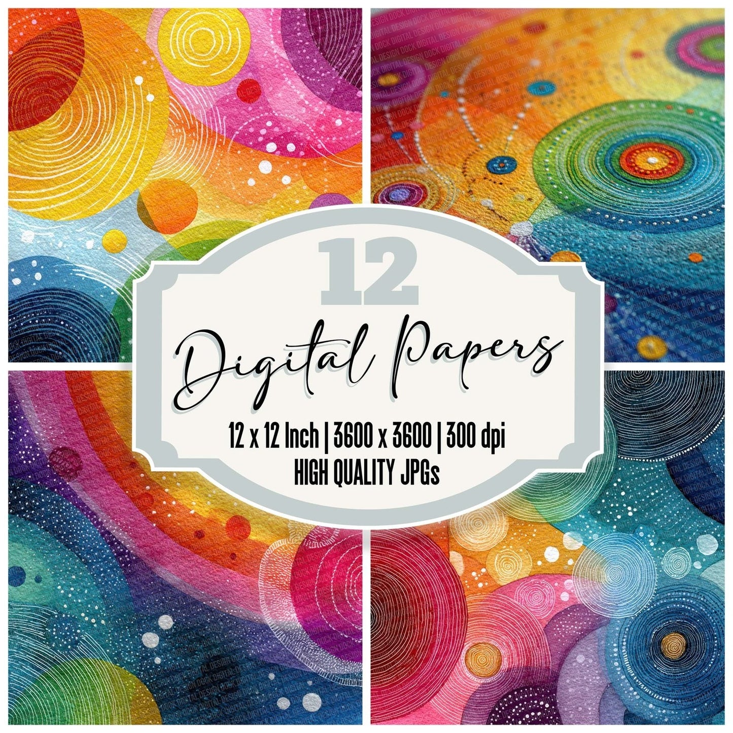 Psychedelic Dots Flow Digital Paper Pack (DDD003087)