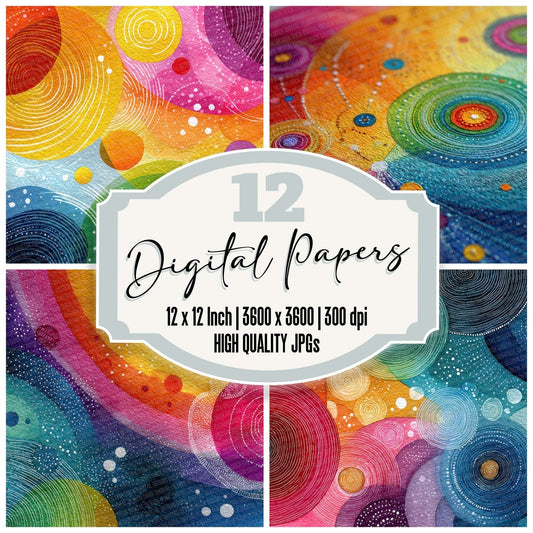 Psychedelic Dots Flow Digital Paper Pack (DDD003087)