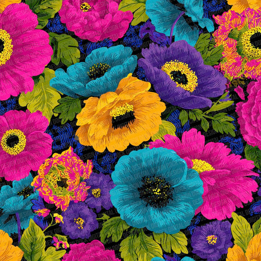 Psychedelic Floral Pop Digital Paper Pack (DDD003088)