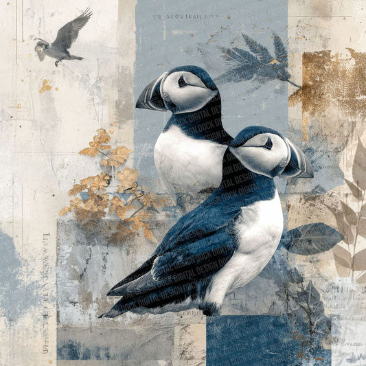 Puffin Coastal Moodboard Digital Paper Pack (DDD003096)