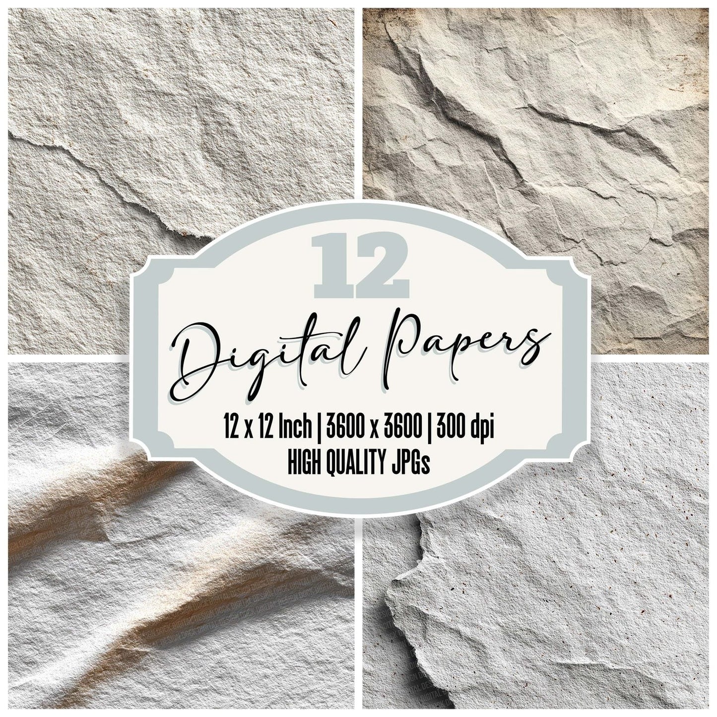 Pulp White Stamp Digital Paper Pack (DDD003097)