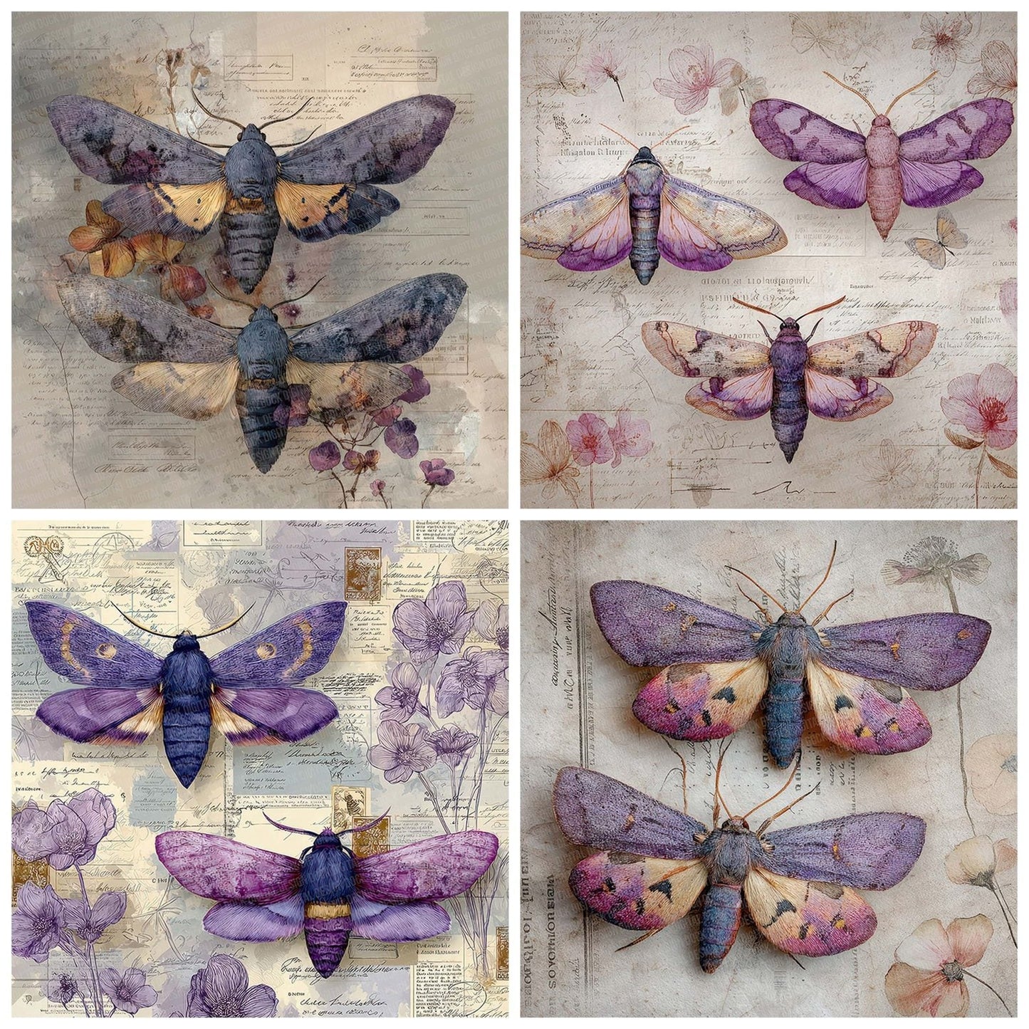 Purple Moth Specimen Digital Paper Pack (DDD007711)