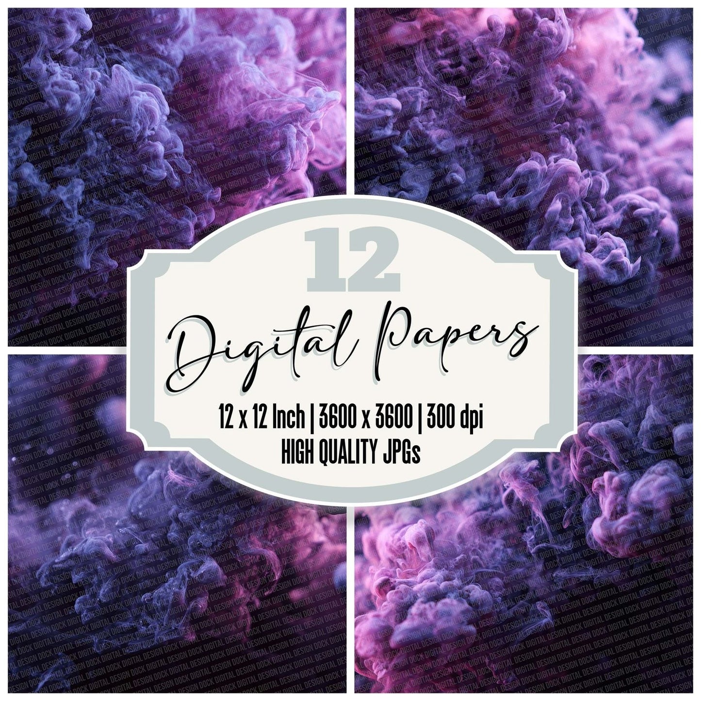 Purple Smoke Texture Digital Paper Pack (DDD003103)